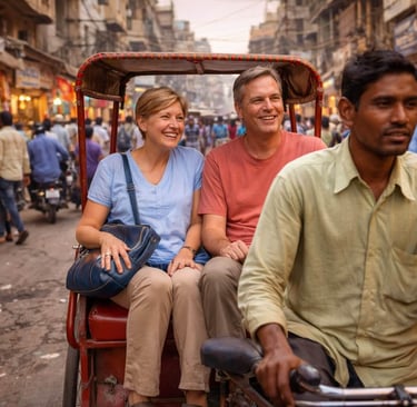 A Rickshaw ride taken in Chandni Chowk Market