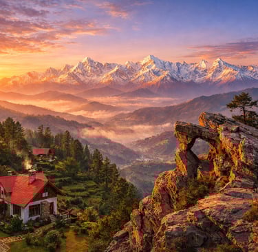 Sunrise over Chauli Ki Jali