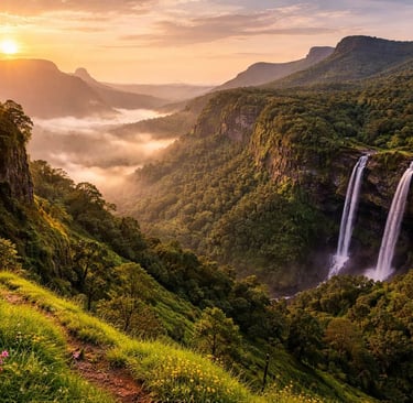 sunset over western ghats