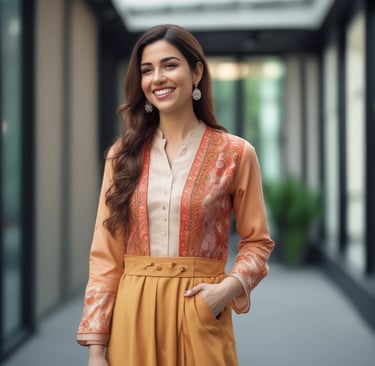 A vibrant saree with intricate embroidery worn at a traditional Indian festival
