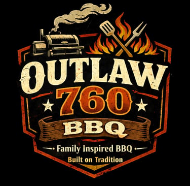 Outlaw 760 BBQ logo, a family-inspired barbecue company serving Spartanburg, South Carolina.