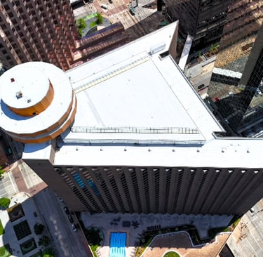 Top of the Hyatt Regency Hotel - New roof by SRS
