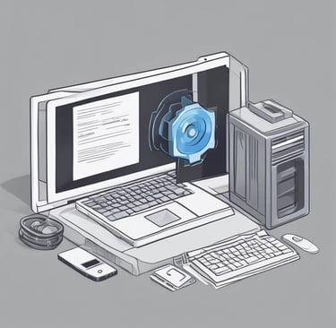 A friendly person sitting at a desk with a laptop, ready to assist with data backup questions.