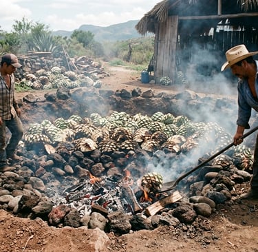Roasting Agave Hearts
