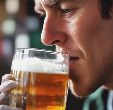 a can of beer next to a glass of beer
