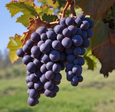 a wooden table topped with a bottle of wine