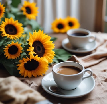A cozy kitchen scene with a wooden table holding a steaming pot of homemade soup and fresh herbs.