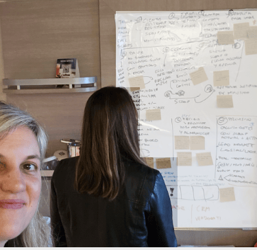 Founder staring at the user journey map of their soon to be SaaS MVP