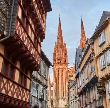 Vue de la cathédrale de Quimper lors de notre visite guidée