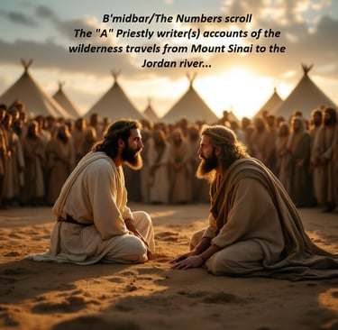 B'midbar/The Numbers scroll The "A" Priestly writer(s) accounts of the wilderness travels from Mount