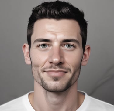 Smiling woman holding a custom tote bag with a company logo at a busy trade show booth