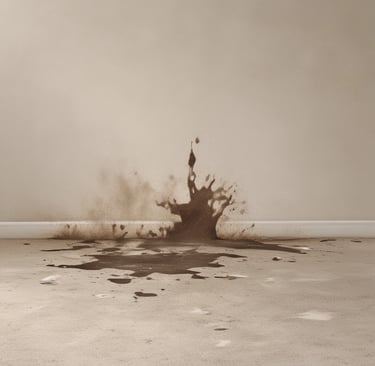 Close-up of a technician cleaning a plush carpet in a bright living room