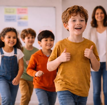 gratitude line of kids