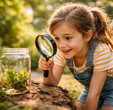 a child exploring nature