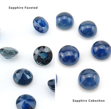 a variety of blue sapphires and sapphires