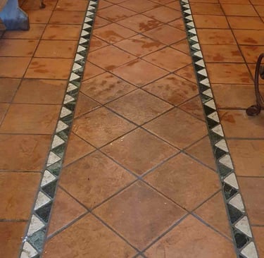 Before and after terracotta tile cleaning Maitland