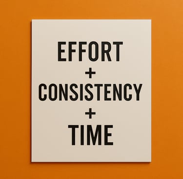 a sign that says effort and efficiency and time