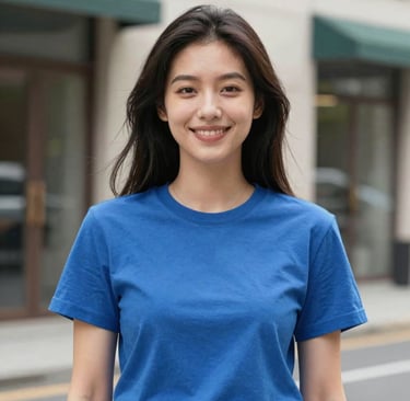 woman wearing black crew-neck shirt