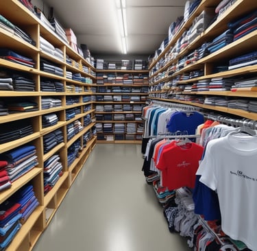 A customer browsing through stylish shirts and shoes inside the Clicknest Ecom store.