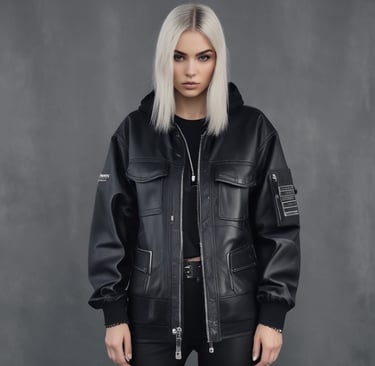 mejer vestida con ropa techno industrial para rave techno bunker festival