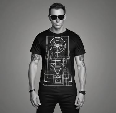 camiseta negra techno 