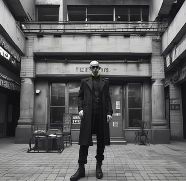 hombre vestido con outfit techno