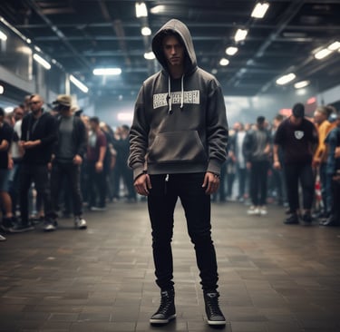 chico con sudadera rave techno