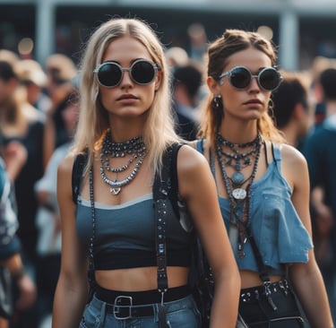 chicas con accesorios techno rave 