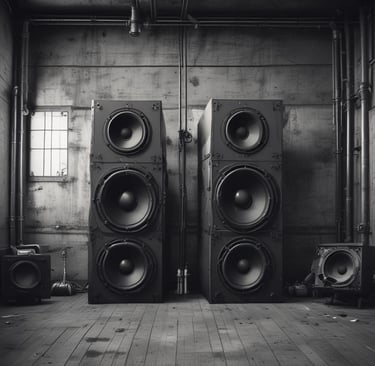 altavoces para techno bunker festival en una rave