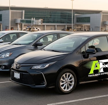 Automóvil sedán ejecutivo para traslados privados de pasajeros y servicios VIP al aeropuerto