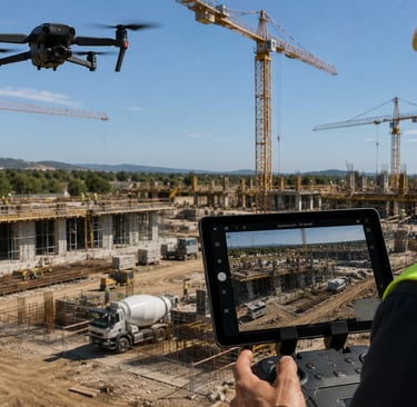 surveillance de chantier réalisé par drone