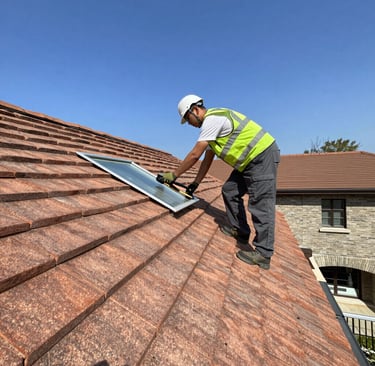 a very tall building with a sky background