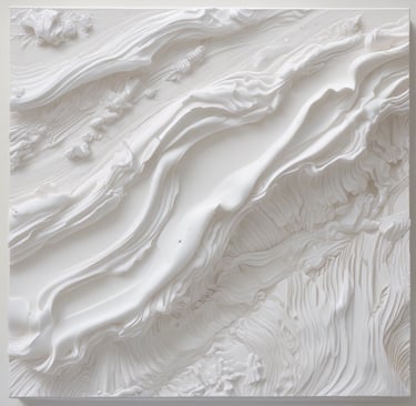 Close-up of handcrafted sea-inspired ceramic decor pieces arranged on a rustic wooden table.