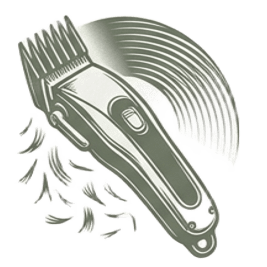 Icône tondeuse pour dégradé homme précis au salon l'Arabesque à Guilherand-Granges.