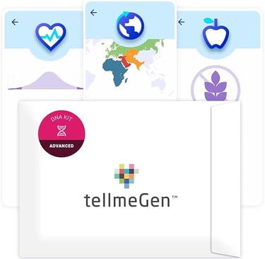 tellmeGen análisis genético Advanced (Salud + Rasgos + Wellness + Orígenes) Más de 400 reportes Actu