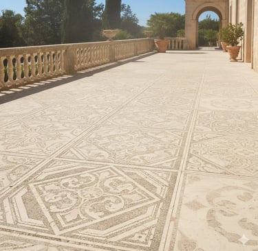 Superficie de terrazo protegida con nanotecnología Tecnan.