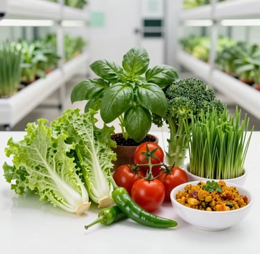A colorful assortment of fresh vegetables including baby spinach, cherry tomatoes, and broccoli on a rustic wooden surface