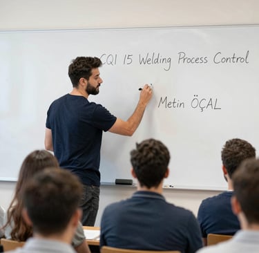 A classroom setting with attendees attentively watching a quality management system workshop.