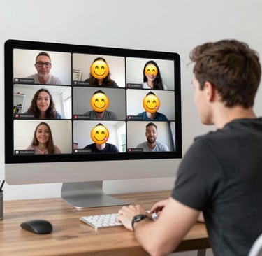 Close-up of hands shaking over a desk with certificates and a laptop.