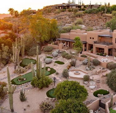 Luxury Scottsdale vacation rental with a private pool, putting green, and Sonoran Desert views near