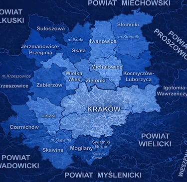 mapa Kraków i okolice