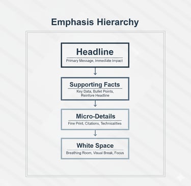 A diagram illustrating the four-layer emphasis hierarchy found in high-quality VC pitch decks.