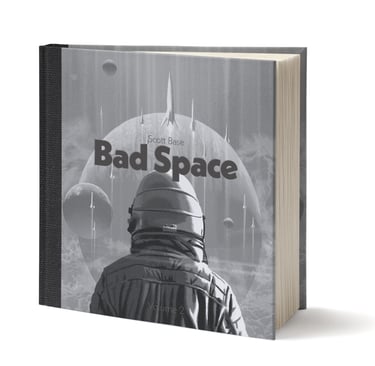 Bad Space Volume 2 book. Cover features an astronaut watching rockets launch.