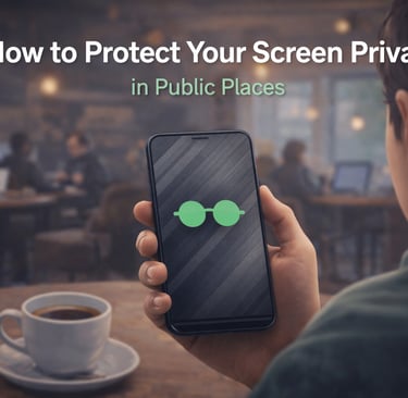 a person holding a phone with the words how to protect your screen from the screen