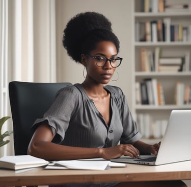 Close-up of hands typing on a laptop keyboard with helpdesk software on the screen.