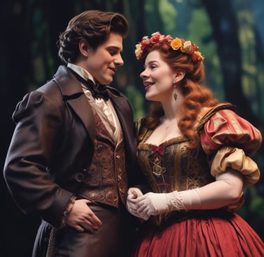 A vibrant photo of a student passionately singing during a private lesson with John Ray, bathed in warm purple and gold lighting.