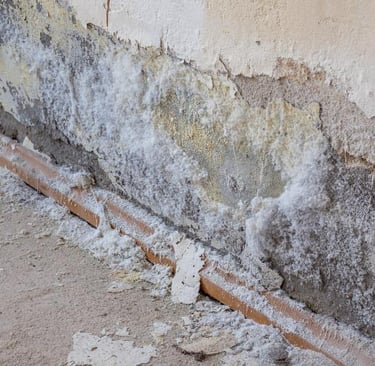 humidité en pied de mur moissisure