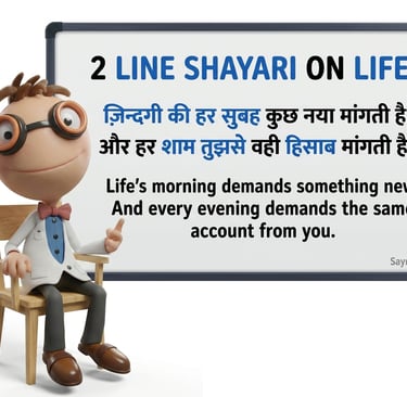 2 Line Shayari on Lif