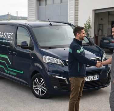 Intervention Edastec chez un carrossier à Nice pour le calibrage des ADAS