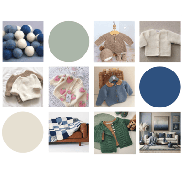 moodboard la p'tite lily. différents éléments visuels recréant l'ambiance cherchée